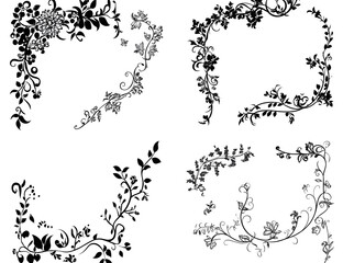  Elegant Floral Swirl Design Elements Set