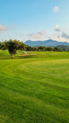Landscape view of beautiful golf course   in  Cyprus