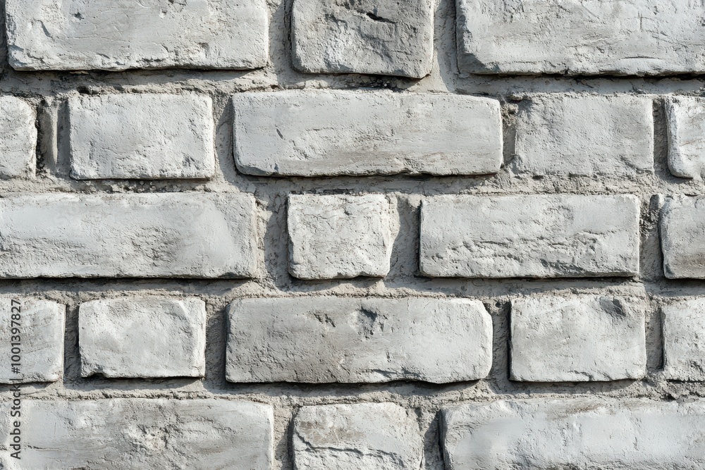 Poster seamless pattern of a light gray brick wall, perfect for adding depth and texture