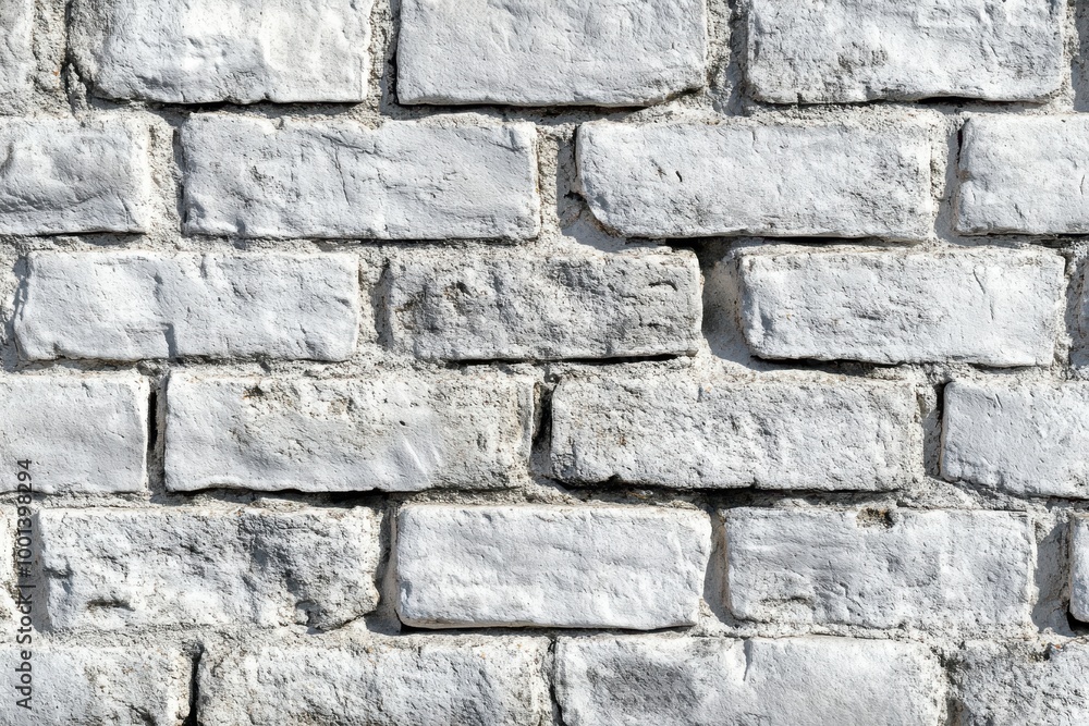 Poster seamless pattern of a light gray brick wall, perfect for adding depth and texture