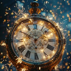 Fototapeta premium New Year's Eve Fireworks: A Festive Celebration of Joy and Sparkling Lights