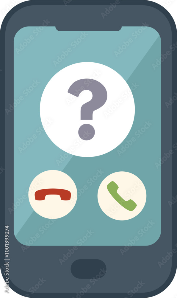Poster smartphone is displaying an incoming call screen with the caller's number hidden