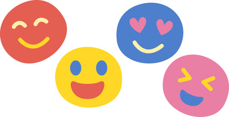 Group of Smile Emoji Illustration