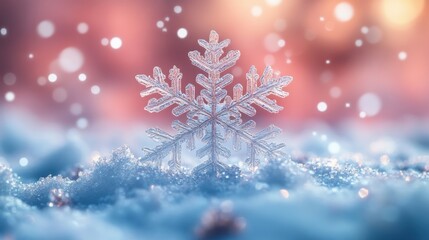 Minimalist snowflake background, Christmas card design