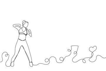 Sketch lifestyle concept minimal girl woman dance aerobics drawing line art. Female exercise hand drawn line concept with white ioslated background. Abstract,vector,illustration.