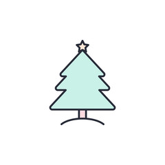 Christmas Tree icon vector illustration. Christmas Tree symbol isolated on white background