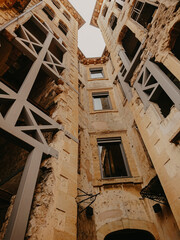 Fototapeta premium BEIRUT, LEBANON - Beit Beirut - Museum and Urban Cultural Center building, dedicated to civil war history in Lebanon