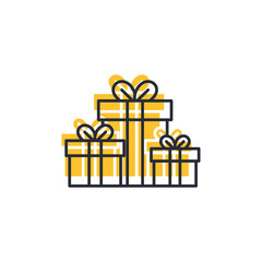 Gifts icon vector illustration. Gifts symbol isolated on white background
