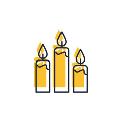 Christmas Candle icon vector illustration. Christmas Candle symbol isolated on white background