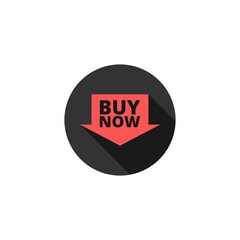 Buy now arrow icon isolated on transparent background