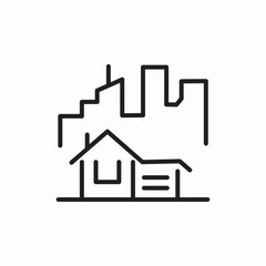 city buildings icon sign vector