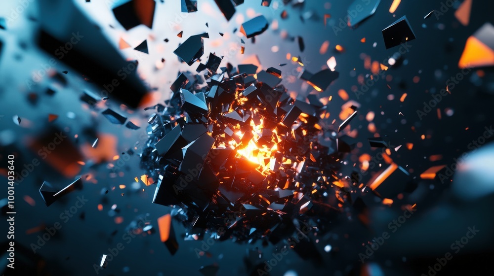 Aufkleber dynamic 3d illustration of an abstract geometric background, featuring explosive power and a visuall