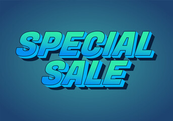 Special sale. Text effect for digital ad in 3D style