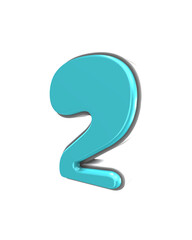blue 3d Number render cartoon 