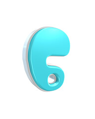 blue 3d Number render cartoon 