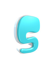 blue 3d Number render cartoon 