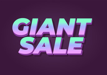 Obraz premium Giant sale. Text effect in 3D style with modern colors