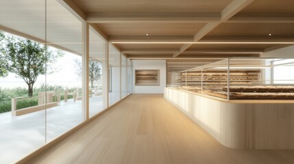 A large open space with a wooden floor