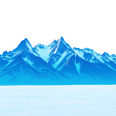 Fototapeta premium Isolated snowy mountain under a bright sky