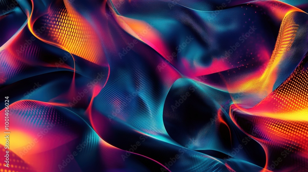 Poster dynamic light technology patterns featuring abstract shapes, ideal for modern digital art and tech v