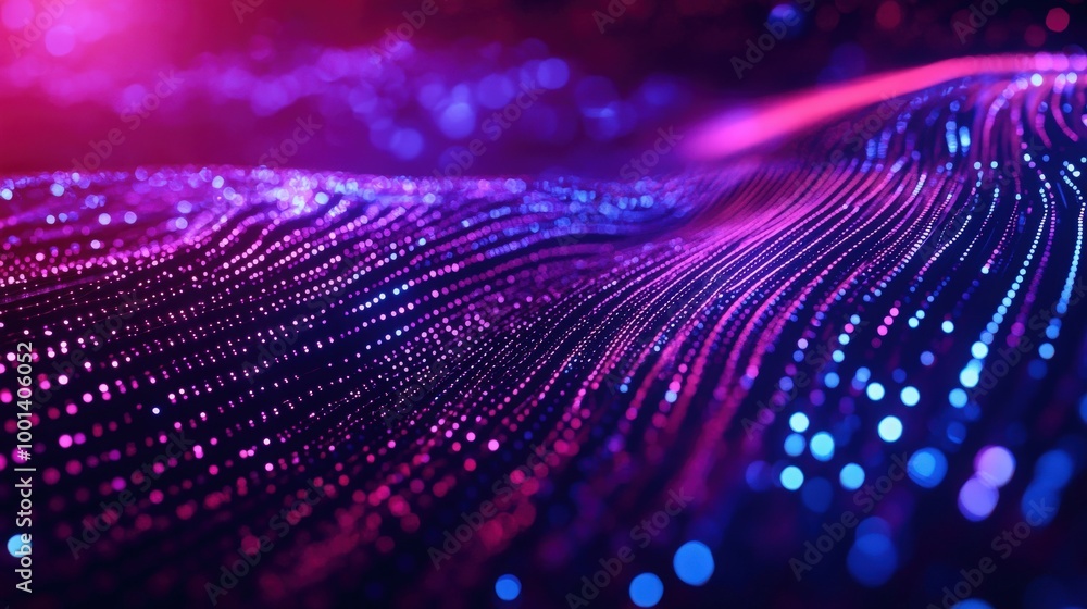 Poster dynamic light technology patterns featuring abstract shapes, ideal for modern digital art and tech v