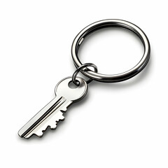 A close-up of a key on a keyring, symbolizing security and accessibility.