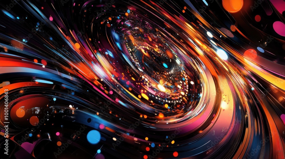 Poster dynamic technology pattern art featuring abstract shapes and intricate graphics. a high-tech visual 