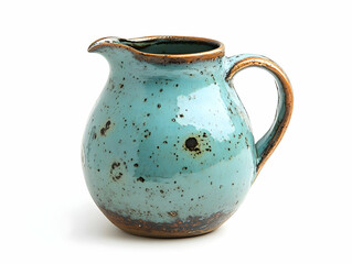 Ceramic jug with a beautiful turquoise glaze, perfect for serving beverages or as a decorative piece.