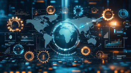 Obraz premium worldwide trade paths and logistics in intricate supply chain system
