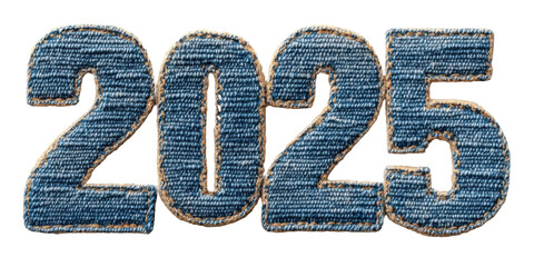 2025 Denim Patch: A Vintage New Year Design Element