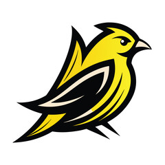 canary bird vector logo icon design minimalist template 