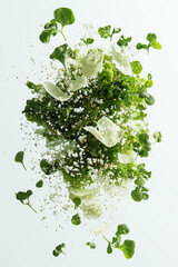 Fototapeta premium Green Salad Explosion with White Sprinkles