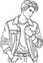 Man, Boy, and Husband Line Art Drawing vector design.