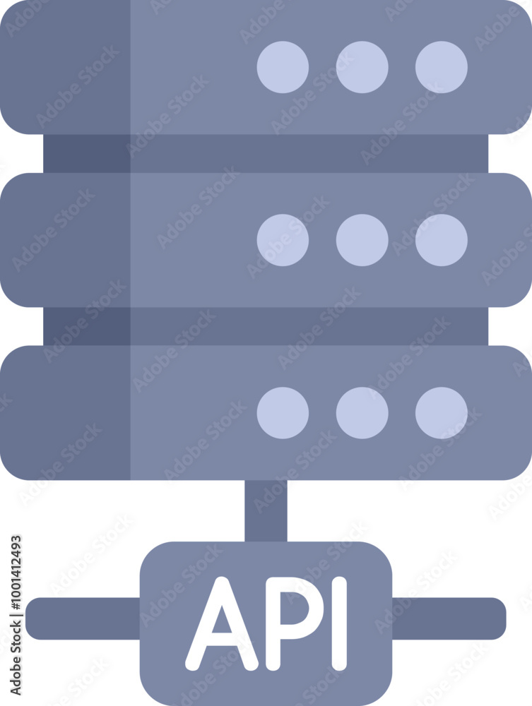 Poster this icon of a server rack connecting to an api is perfect for developers and tech enthusiasts