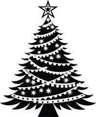 Christmas Tree Silhouette Vector Illustration Art