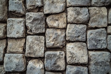 Obraz premium stone wall background is made of rough rocks, with a clear texture and a gray color tone