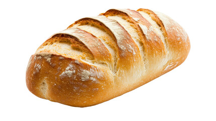 A loaf of bread with a crusty edge. on transparent background png