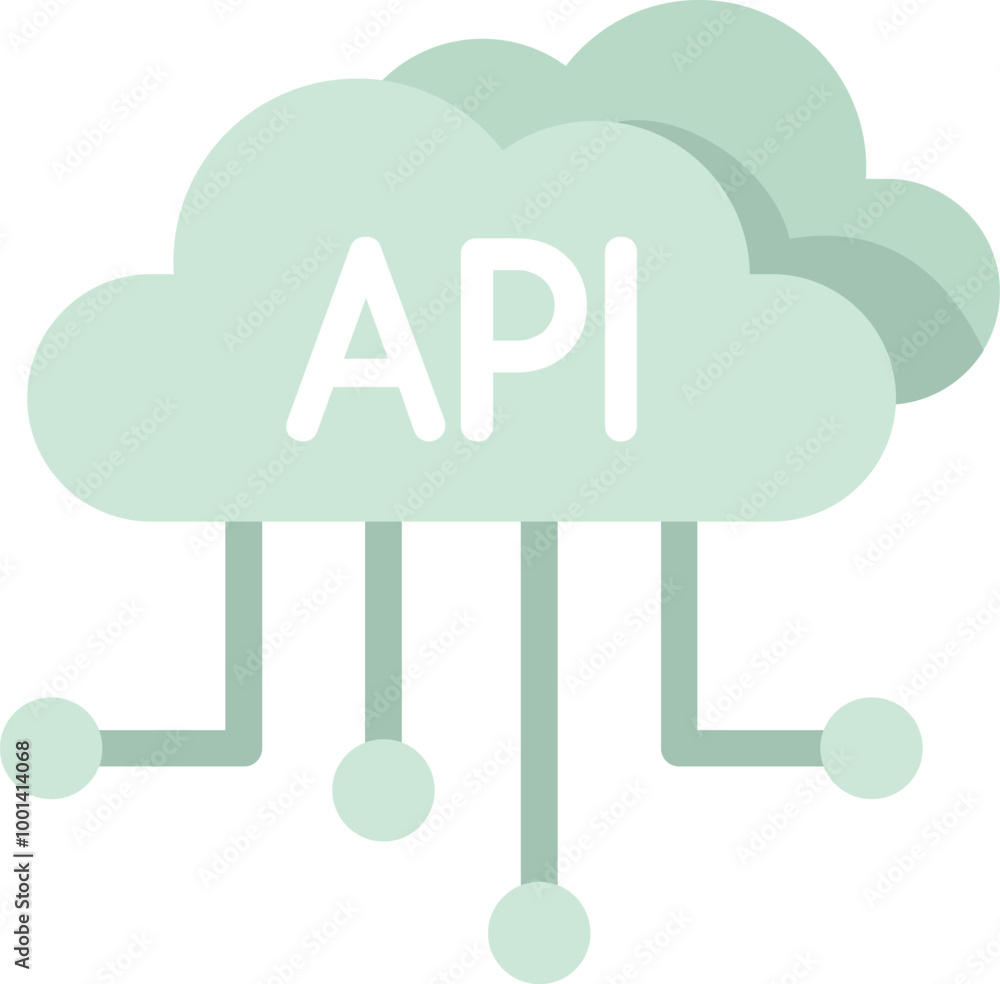Fototapete cloud computing connecting through api, application programming interface, ensuring seamless data ex