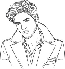 Man, Boy, and Husband Line Art Drawing vector design.