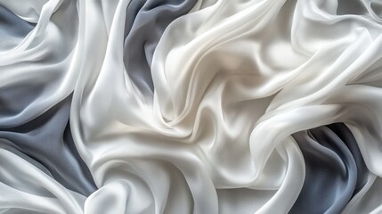 Fototapeta premium Abstract Draped Fabric Texture - White and Gray Silk
