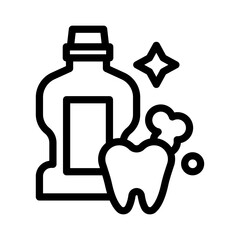 16 mouthwash line icon illustration vector graphic