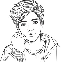 Man, Boy, and Husband Line Art Drawing vector design.