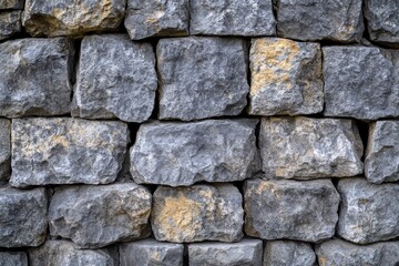 Obraz premium stone wall background is made of rough rocks, with a clear texture and a gray color tone