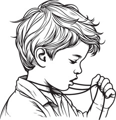 Man, Boy, and Husband Line Art Drawing vector design.