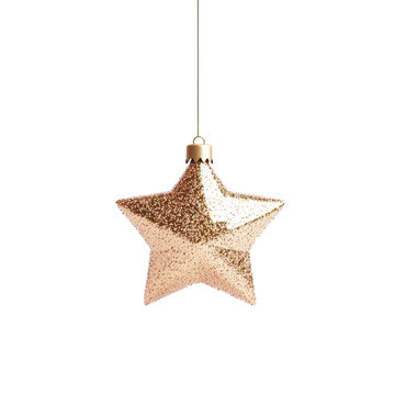 recommend clip art: A sparkling gold star ornament, perfect for adding a touch of elegance to holiday decorations and festive events.