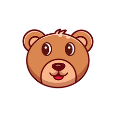 Adorable Playful Panda Head Cartoon Vector Design
