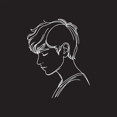 Man, Boy, and Husband Line Art Drawing vector design.