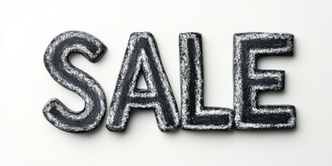 Sale Sign: Black Letters on White Background