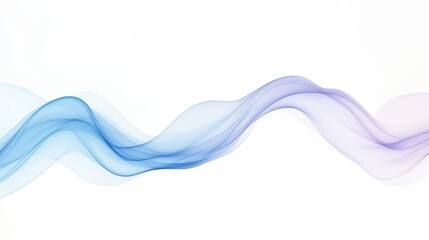 Fototapeta premium Abstract blue wave flowing from left to right over a white background