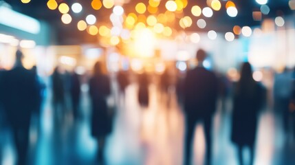 Blurred People at a Busy Trade Fair Event